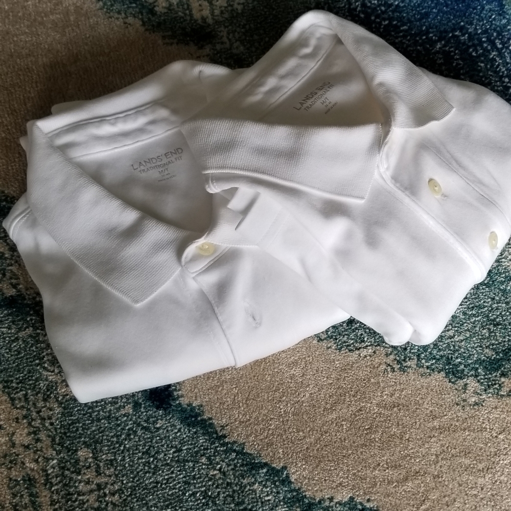 Land's End White Polo